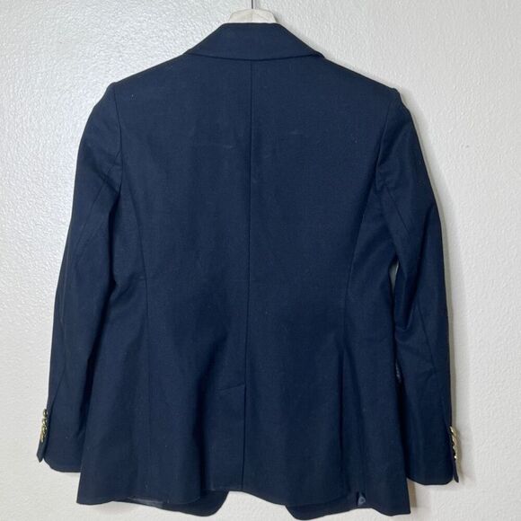 Banana Republic Captain Blazer Women's 8P Black Gold Buttons Double Breasted - Picture 12 of 12